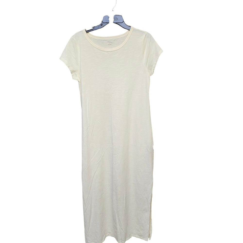 Daily‎ Ritual Light Yellow Cotton Slub Short Sleeve Maxi T-Shirt Dress M Coastal